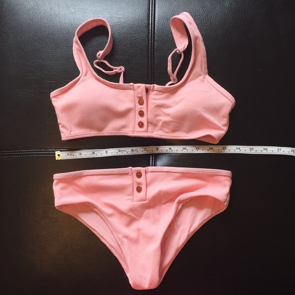 Knit ribbed pink bikini NWOT - Picture 3 of 3